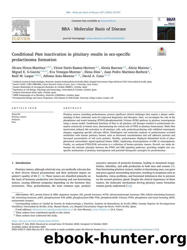 Conditional Pten inactivation in pituitary results in sex-specific prolactinoma formation by unknow