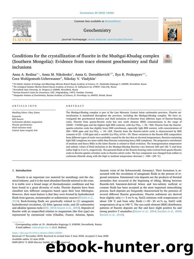 Conditions for the crystallization of fluorite in the Mushgai-Khudag complex (Southern Mongolia)_ Evidence from trace element geochemistry and fluid inclusions by unknow