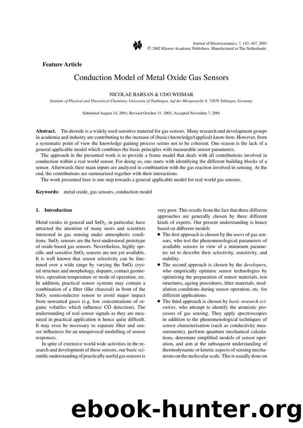 Conduction Model of Metal Oxide Gas Sensors by Unknown