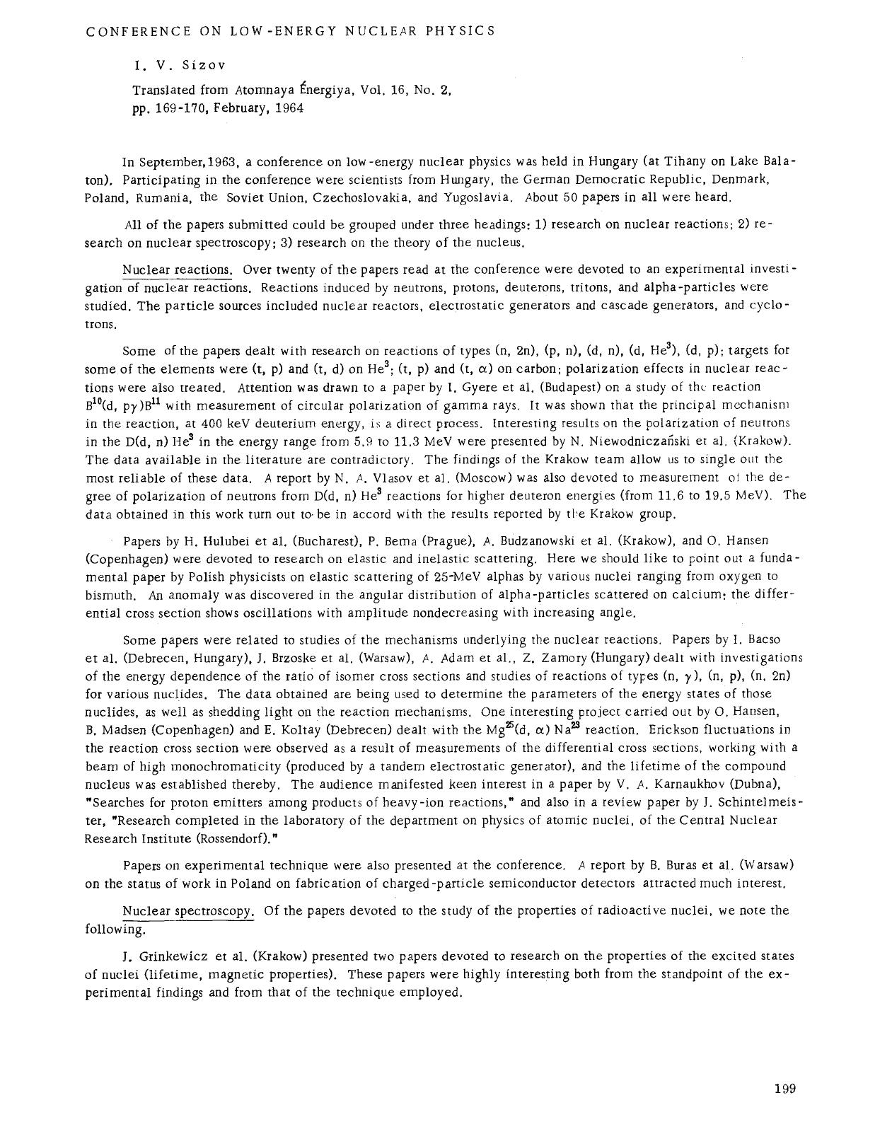 Conference on Low-Energy Nuclear Physics by Unknown