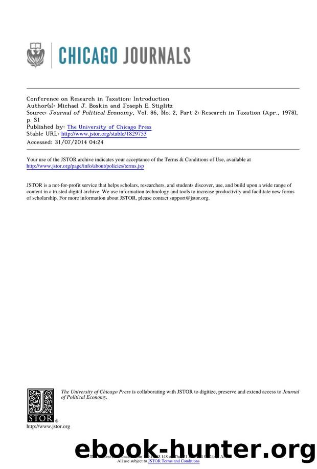 Conference on Research in Taxation: Introduction by Conference on Research in Taxation Introduction