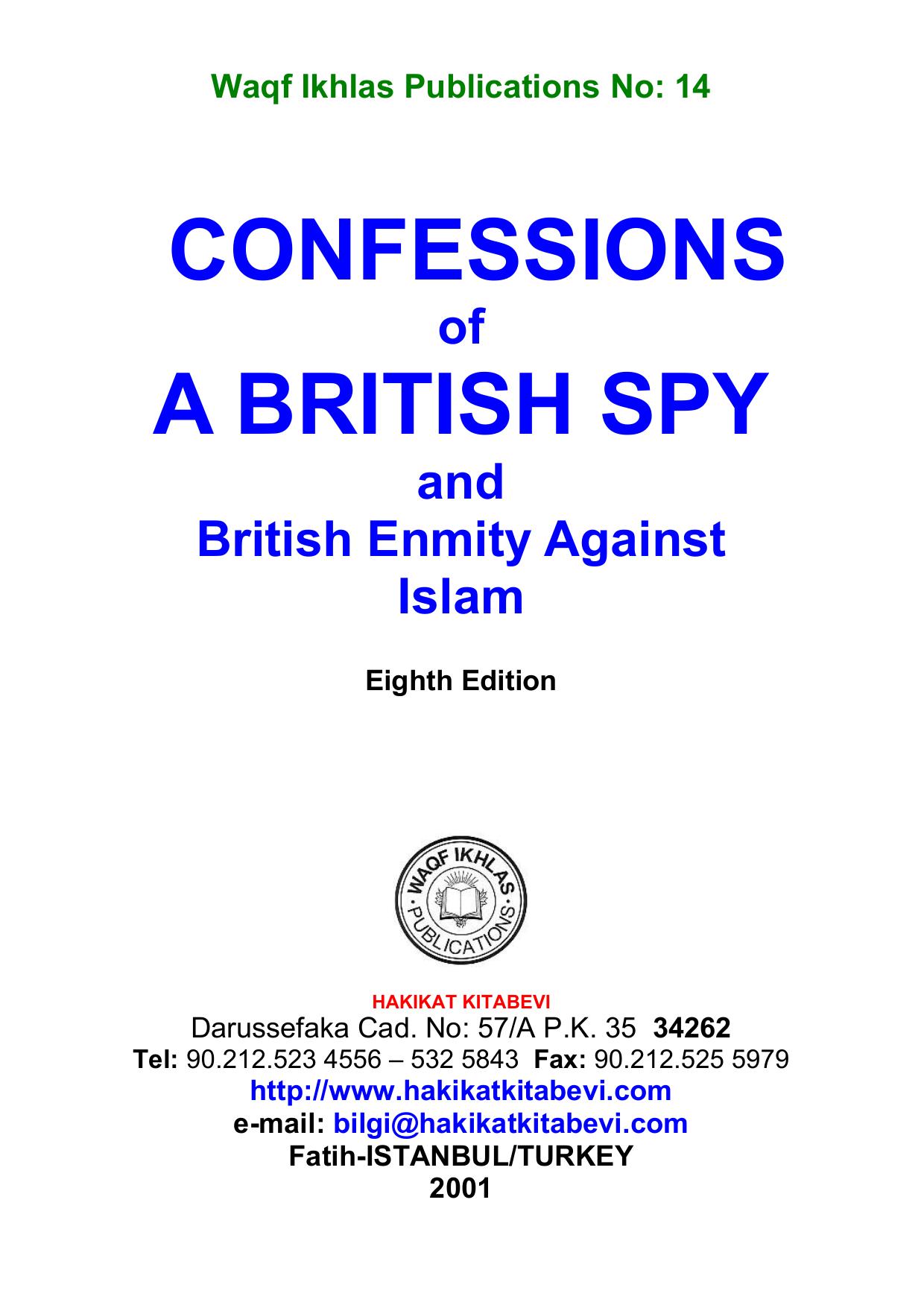 Confessions of a British Spy by Mr. Hempher