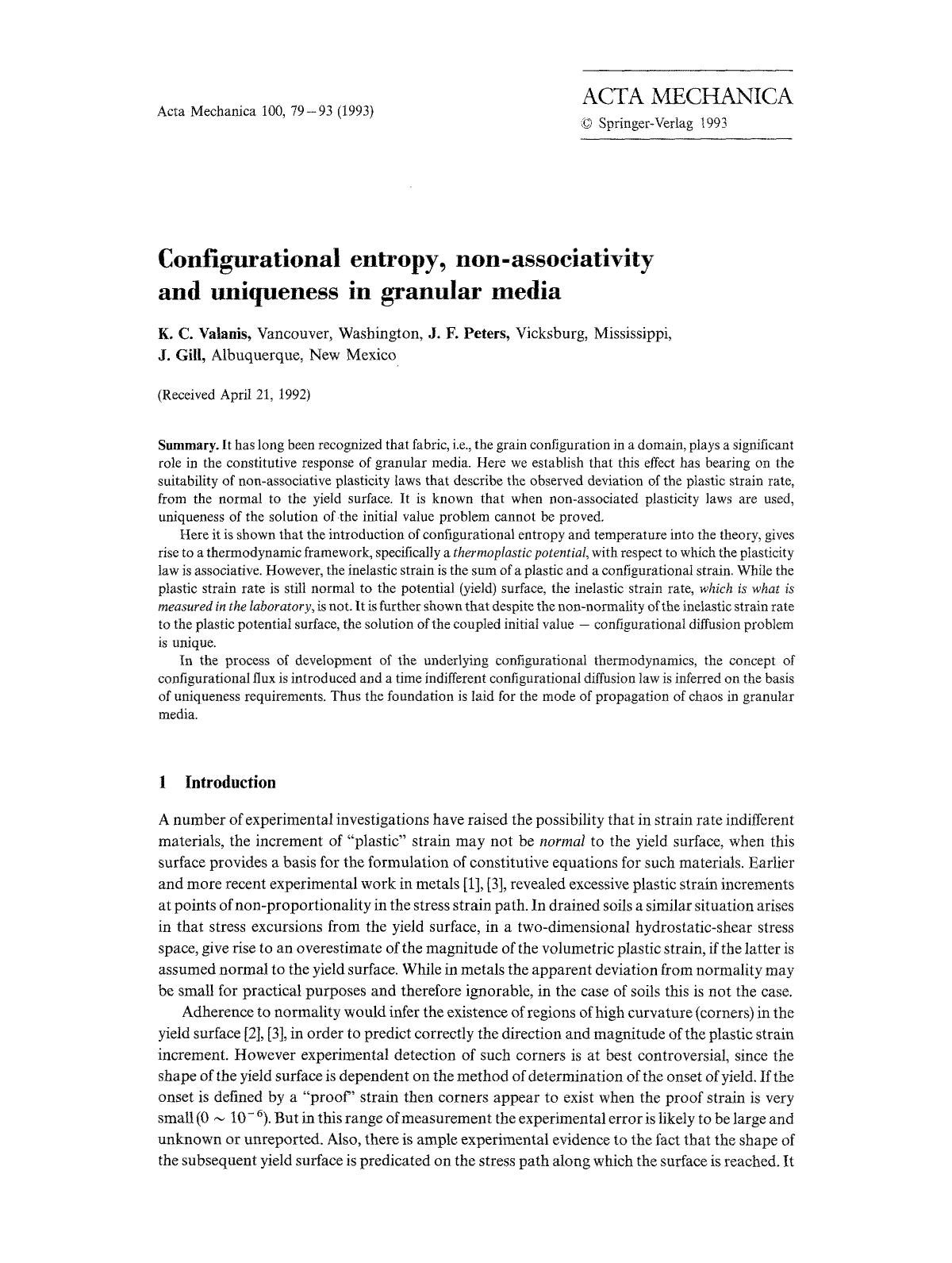 Configurational entropy, non-associativity and uniqueness in granular media by Unknown