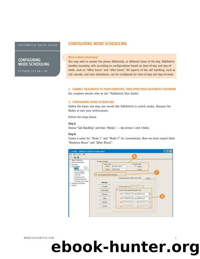 Configuring Mode Scheduling by TalkSwitch