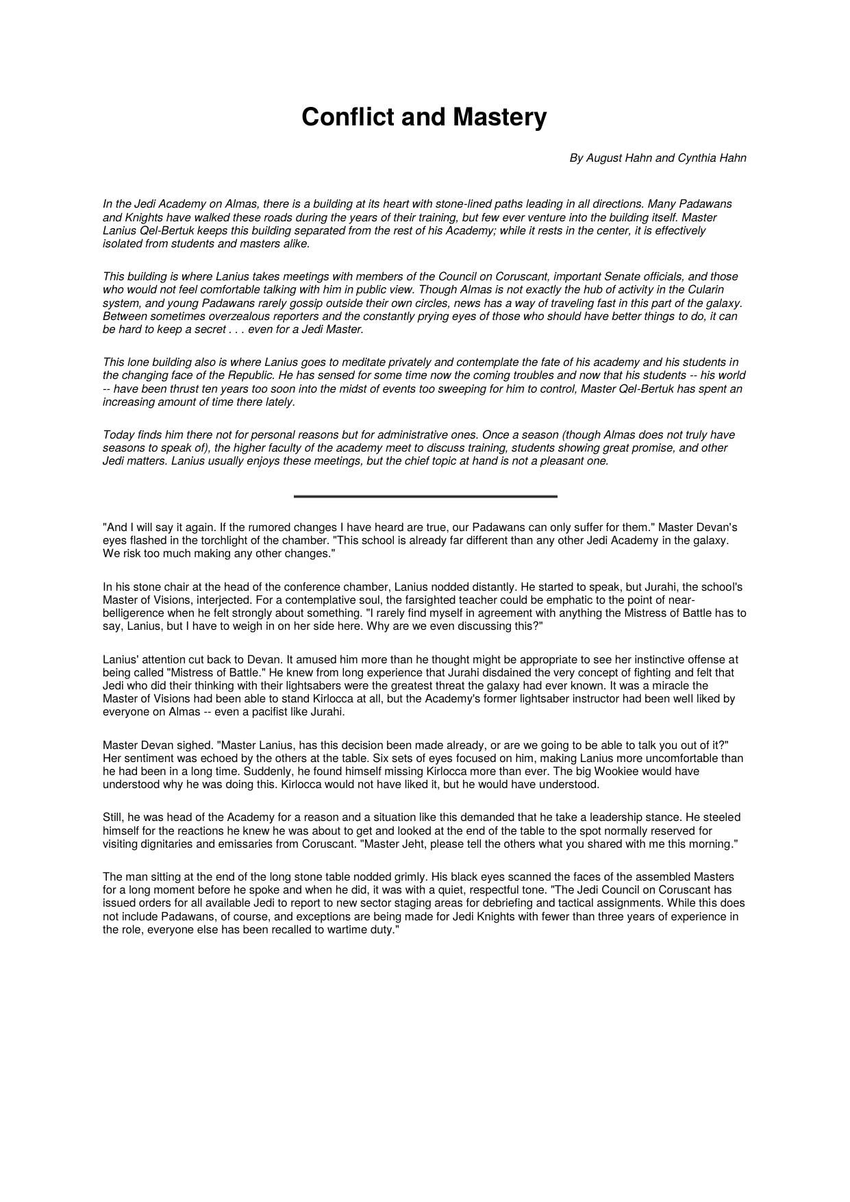 Conflict and Mastery by Kibble