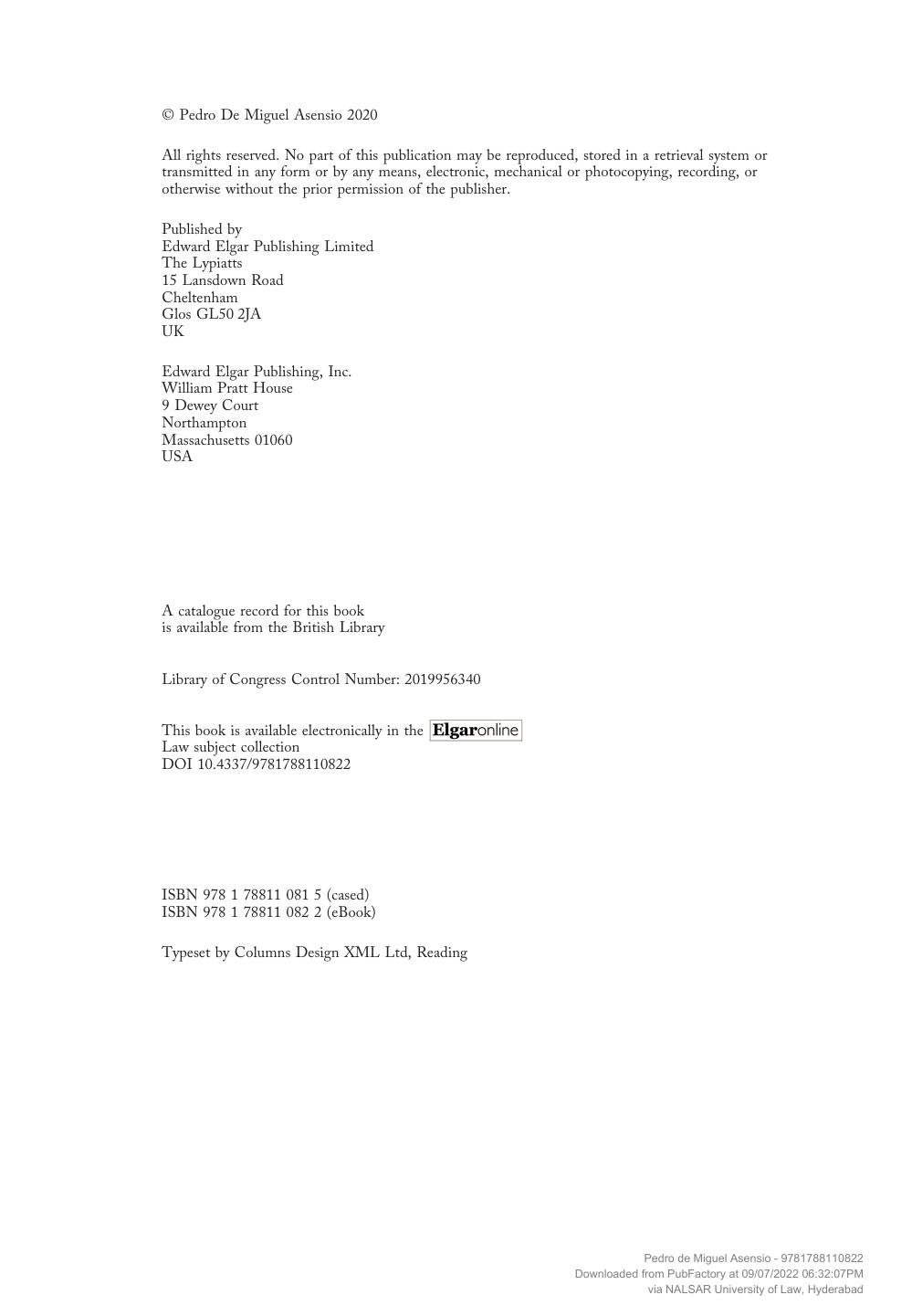 Conflict of Laws and the Internet by Pedro de Miguel Asensio