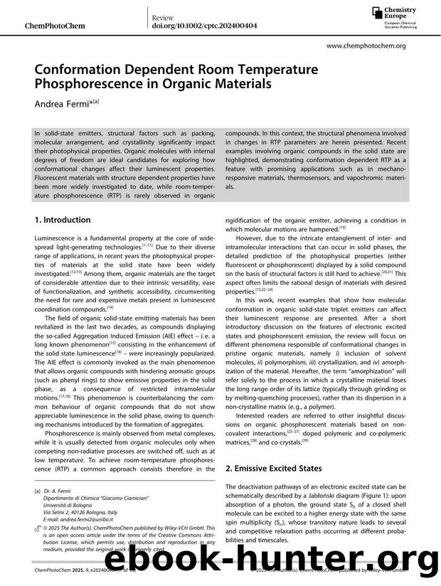 Conformation Dependent Room Temperature Phosphorescence in Organic Materials by Andrea Fermi