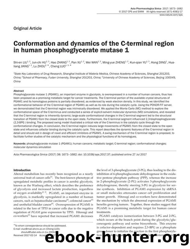 Conformation and dynamics of the C-terminal region in human phosphoglycerate mutase 1 by unknow