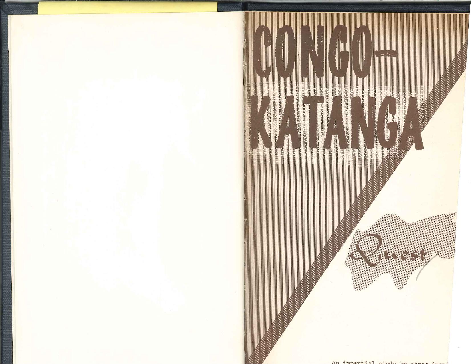 CongoâKatanga Quest by M. Donald Cardwell Joseph Freeman III Samuel Garrison III