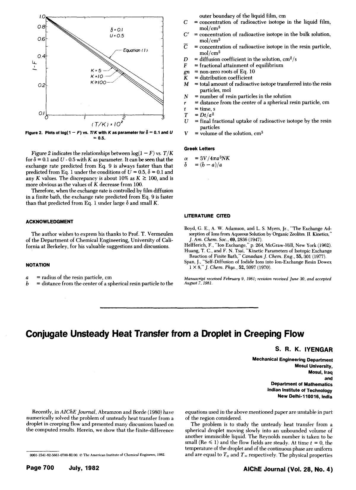 Conjugate unsteady heat transfer from a droplet in creeping flow by Unknown