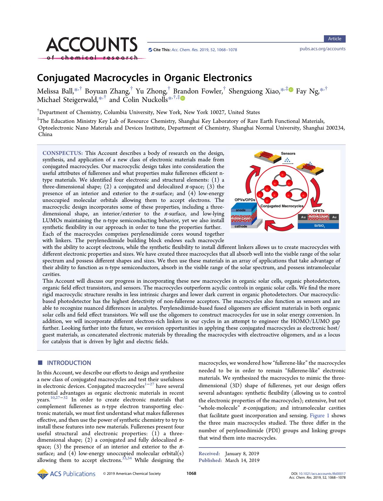 Conjugated Macrocycles in Organic Electronics by unknow