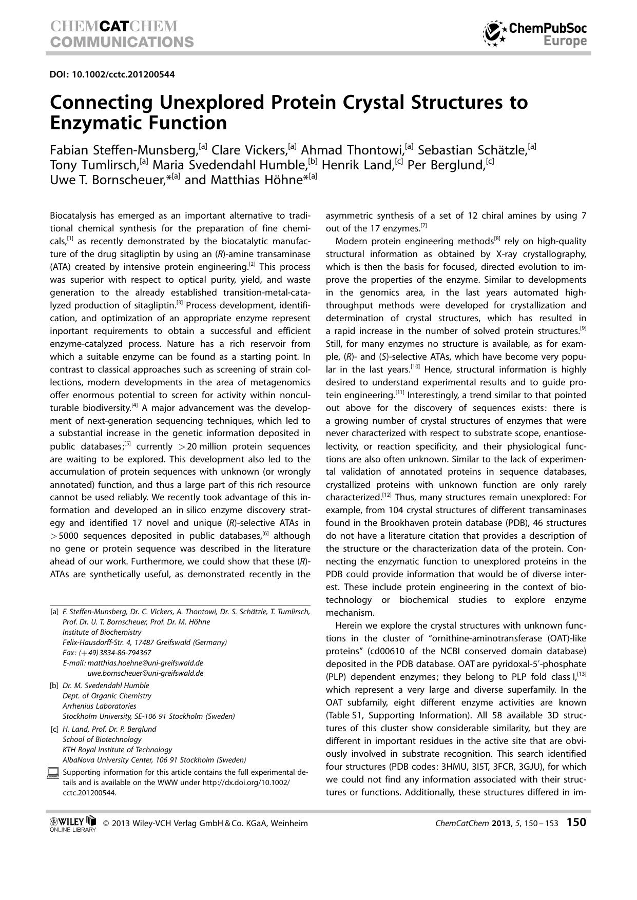 Connecting Unexplored Protein Crystal Structures to Enzymatic Function by Unknown