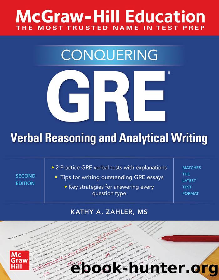 Conquering GRE Verbal Reasoning and Analytical Writing by Kathy A. Zahler