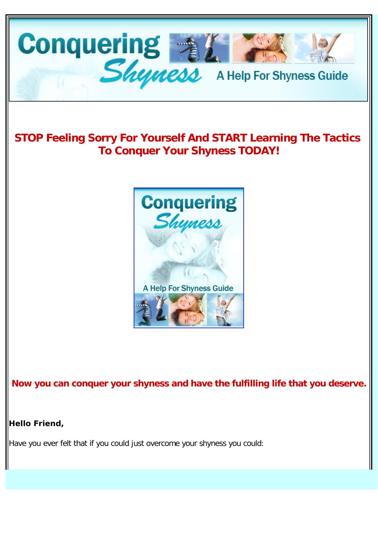 Conquering Shyness. by Best of Kuszter's Collection