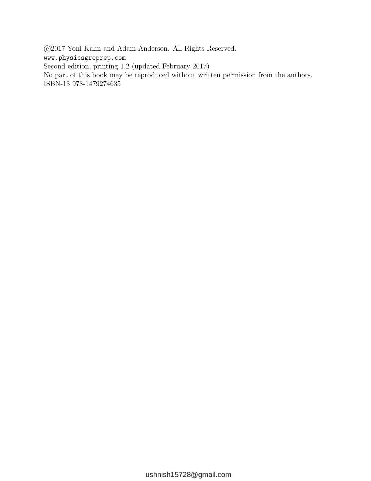 Conquering the Physics GRE by Yoni Kahn Adam Anderson