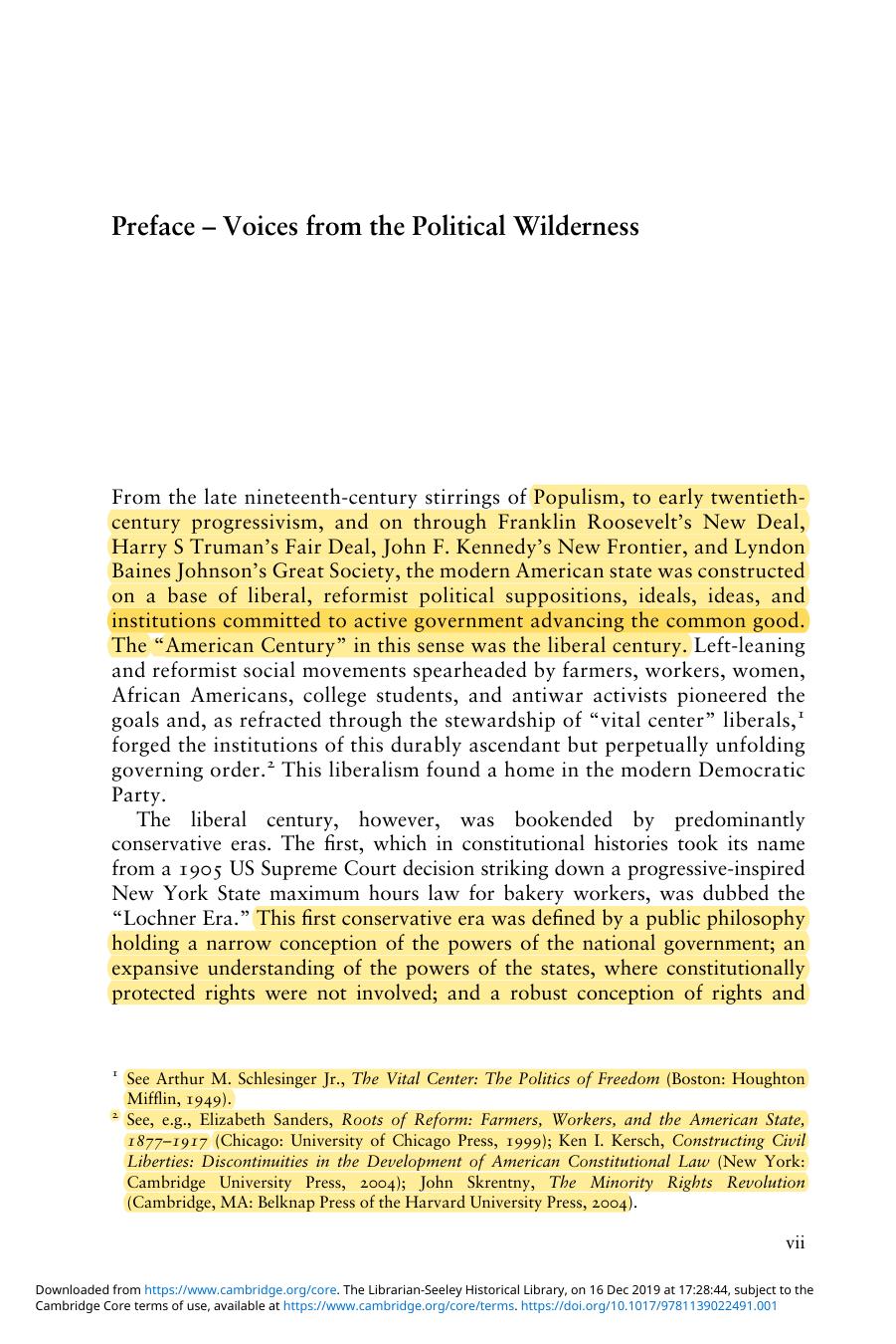 Conservatives and the Constitution: Imagining Constitutional Restoration in the Heyday of American Liberalism by Ken I. Kersch