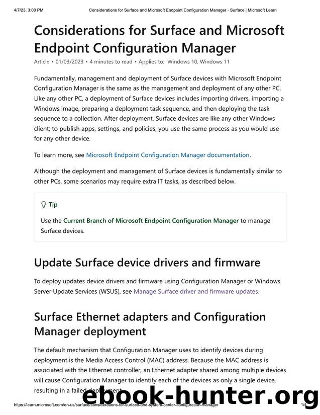 Considerations for Surface and Microsof...on Manager - Surface _ Microsoft Learn by v-pghatpande