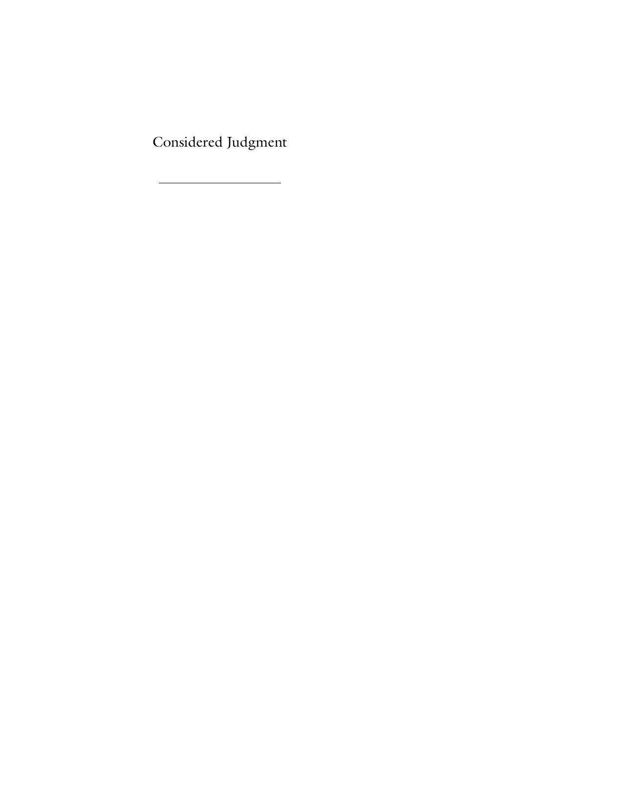 Considered Judgment by Catherine Z. Elgin