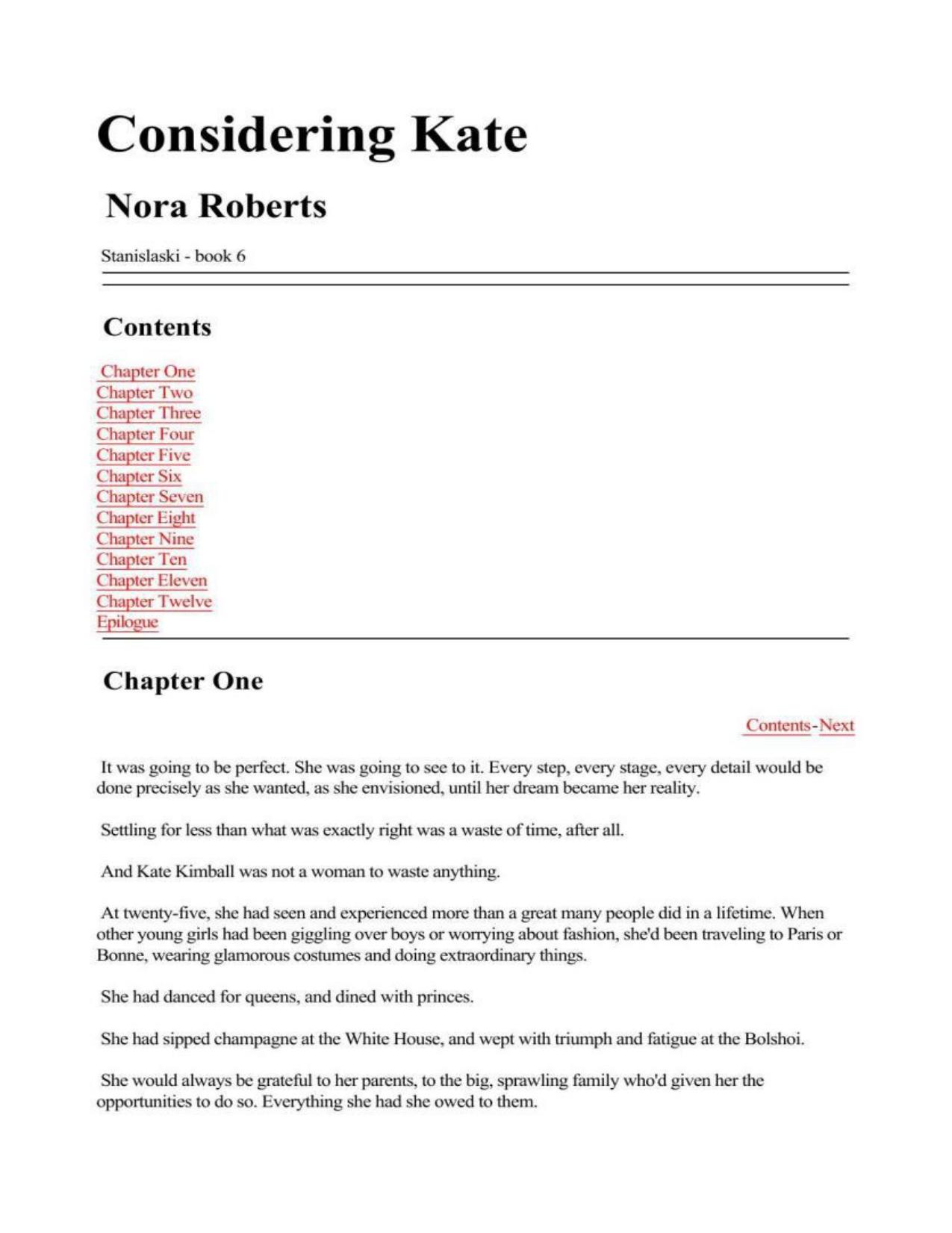 Considering Kate by Nora Roberts