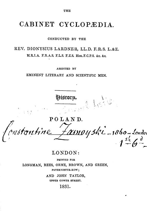 Constantine Zamoyski - The history of poland by 1831