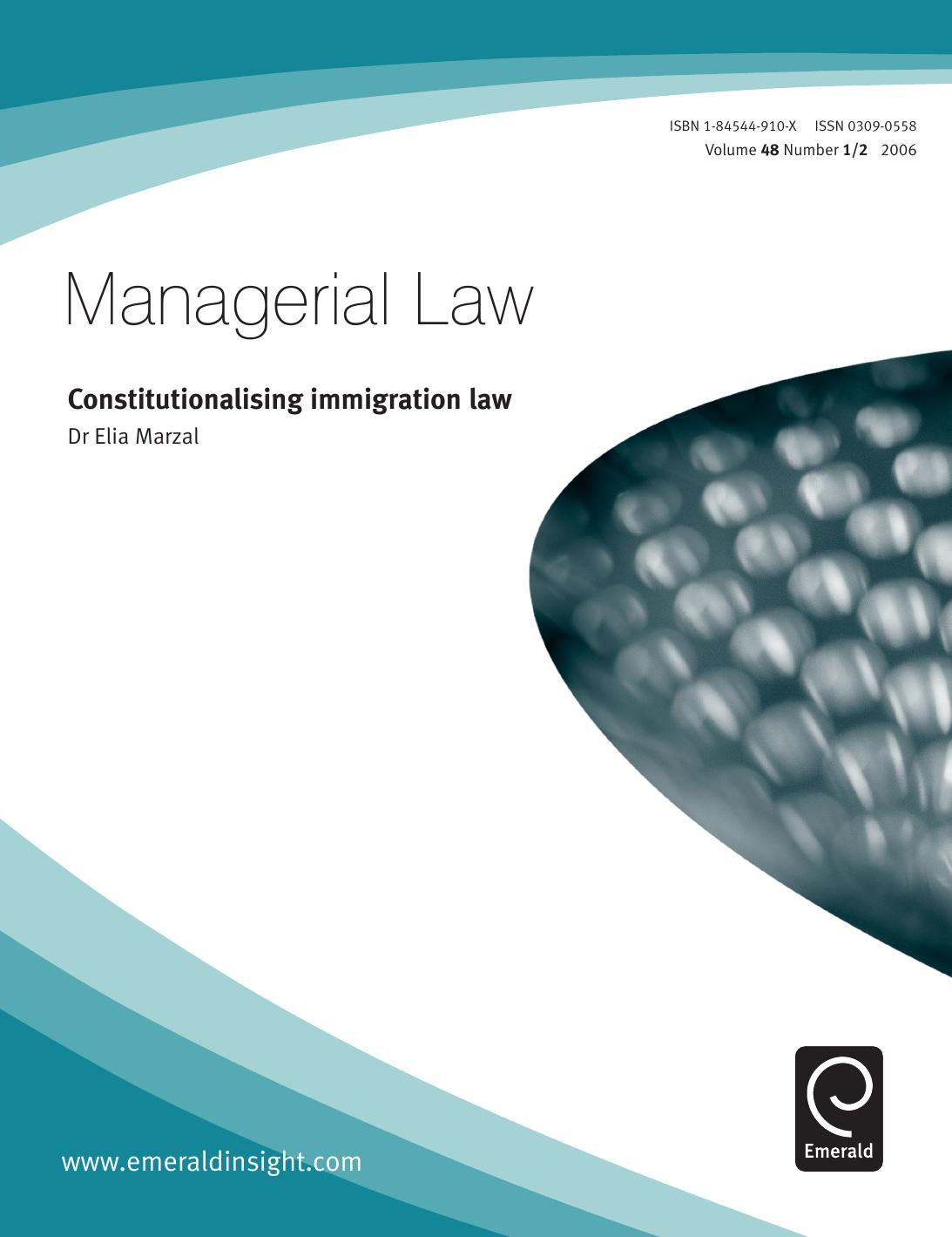 Constitutionalising immigration law by Elia Marzal