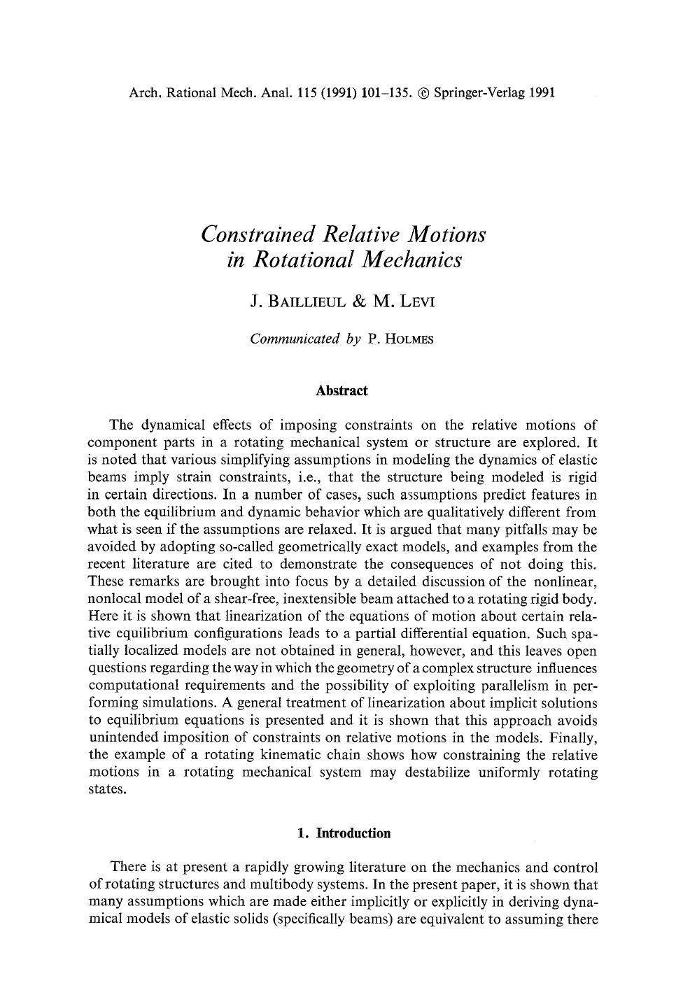 Constrained relative motions in rotational mechanics by Unknown