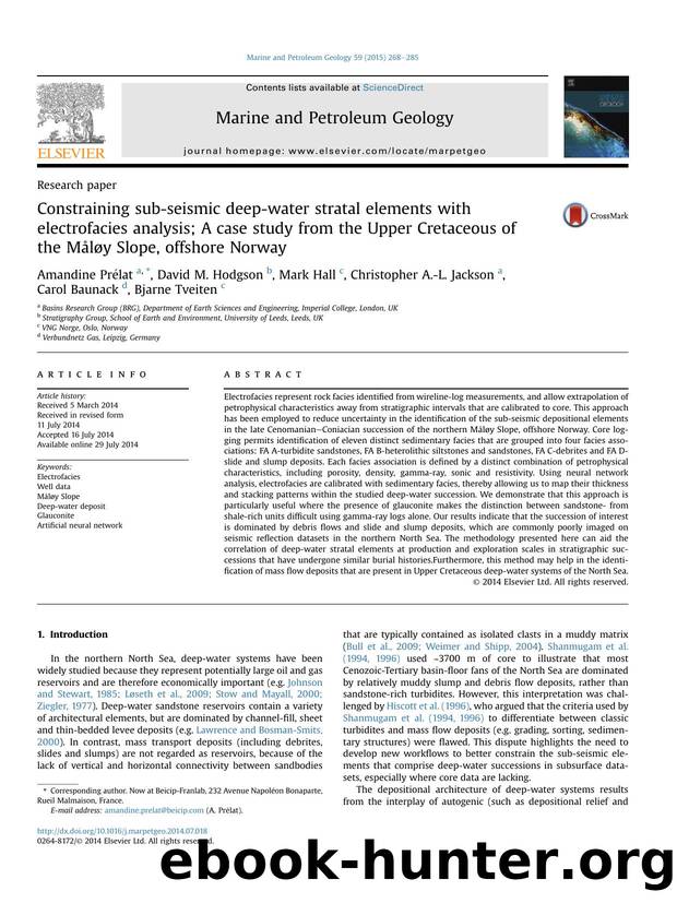 Constraining sub-seismic deep-water stratal elements with electrofacies analysis; A case study from the Upper Cretaceous of the M&aring;l&oslash;y Slope, offshore Norway by unknow