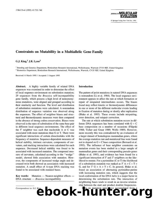 Constraints on mutability in a multiallelic gene family by Unknown