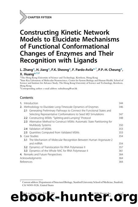 Constructing Kinetic Network Models to Elucidate Mechanisms of Functional Conformational Changes of Enzymes and Their Recognition with Ligands by L. Zhang & H. Jiang & F.K. Sheong & F. Pardo-Avila & P.P.-H. Cheung & X. Huang