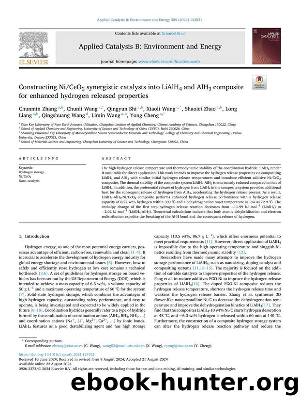 Constructing NiCeO2 synergistic catalysts into LiAlH4 and AlH3 composite for enhanced hydrogen released properties by unknow