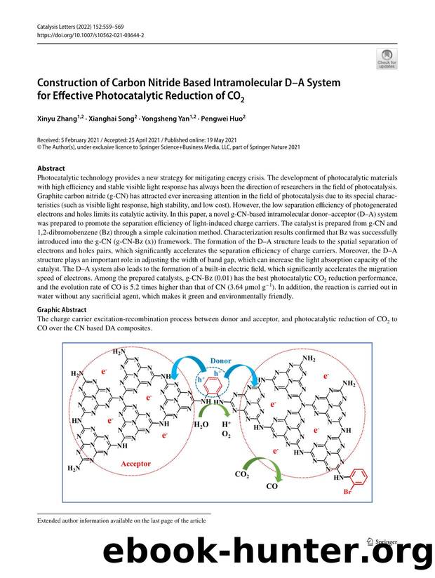 Construction of Carbon Nitride Based Intramolecular DâA System for Effective Photocatalytic Reduction of CO2 by Xinyu Zhang & Xianghai Song & Yongsheng Yan & Pengwei Huo