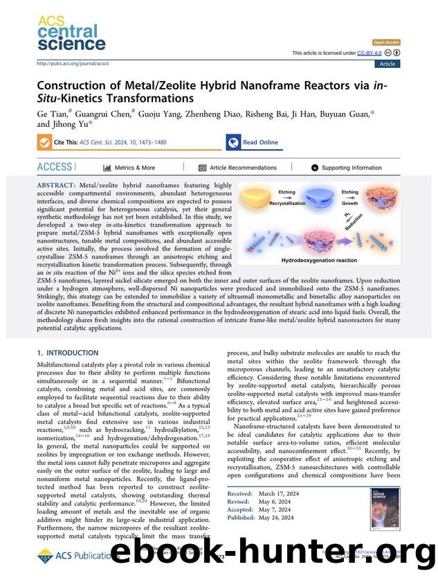Construction of MetalZeolite Hybrid Nanoframe Reactors via in-Situ-Kinetics Transformations by unknow