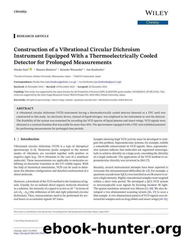 Construction of a Vibrational Circular Dichroism Instrument Equipped With a Thermoelectrically Cooled Detector for Prolonged Measurements by Unknown