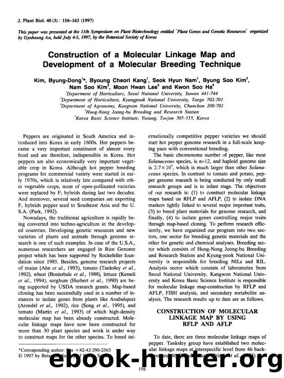 Construction of a molecular linkage map and development of a molecular breeding technique by Unknown