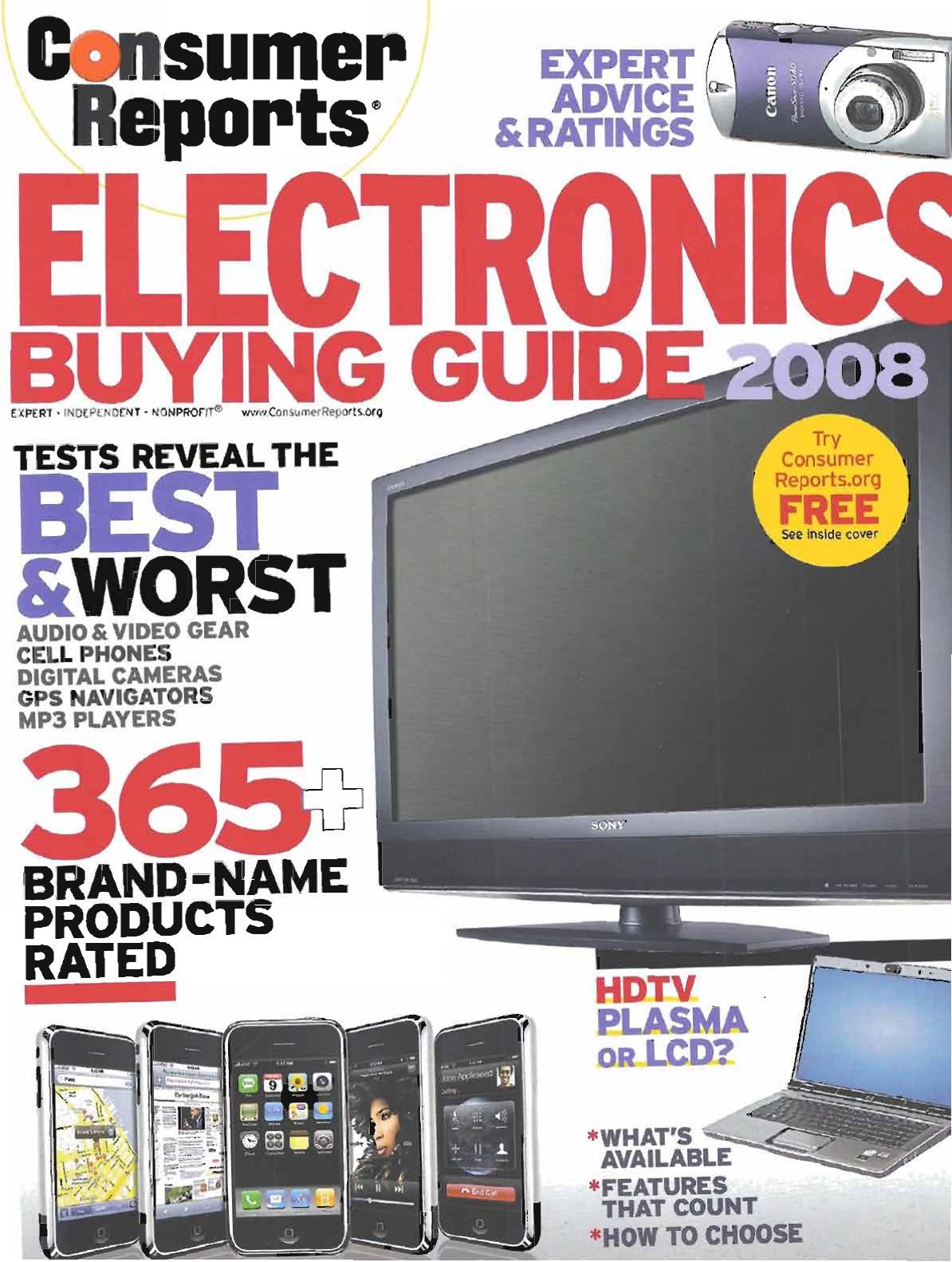 Consumer Reports - Electronics Buying Guide 2008 by Consumer Reports Magazine