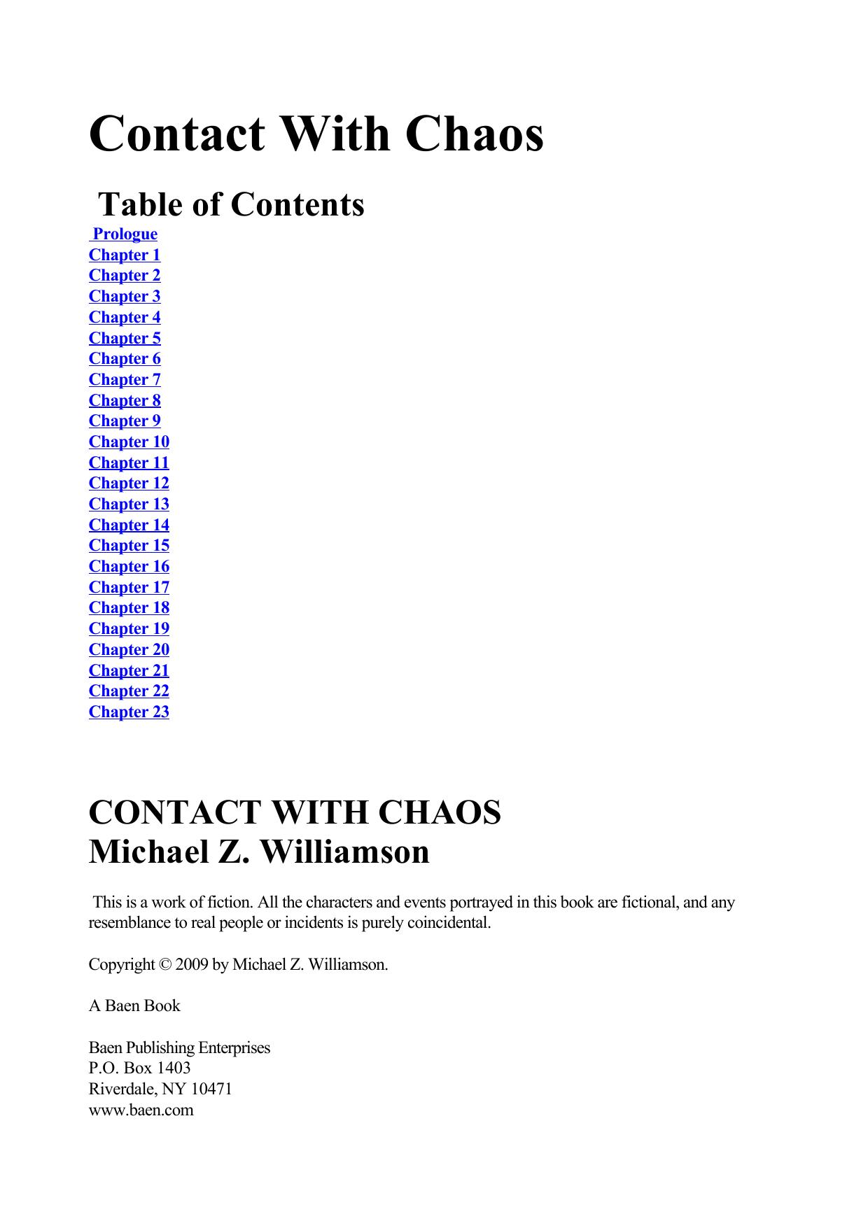 Contact with Chaos by Michael Z. Williamson