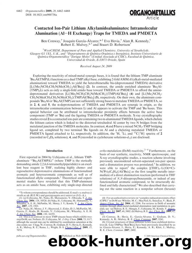 Contacted Ion-Pair Lithium Alkylamidoaluminates: Intramolecular Alumination (AlH Exchange) Traps for TMEDA and PMDETA by Unknown