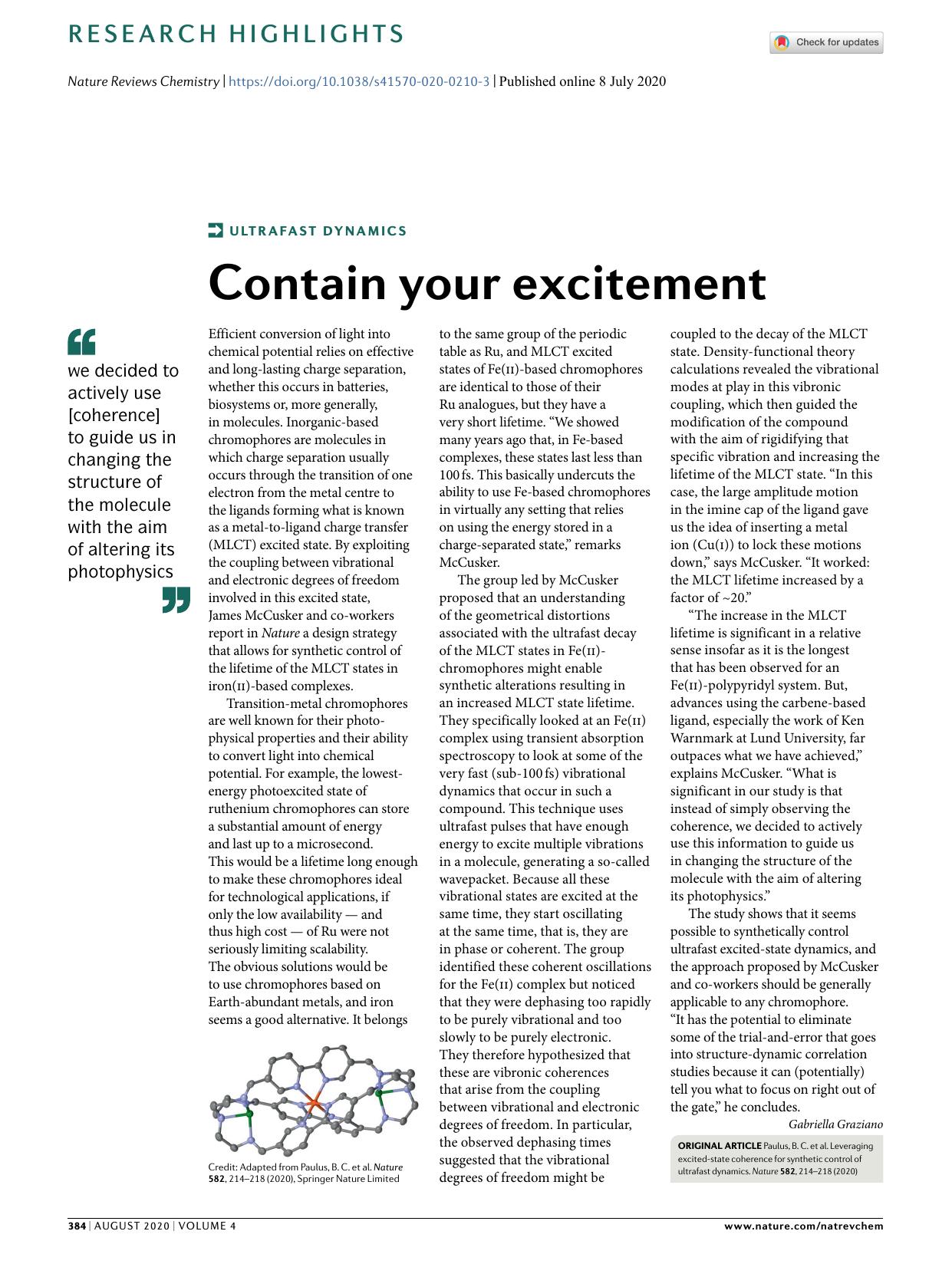 Contain your excitement by Gabriella Graziano