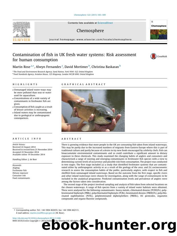 Contamination of fish in UK fresh water systems: Risk assessment for human consumption by Martin Rose & Alwyn Fernandes & David Mortimer & Christina Baskaran