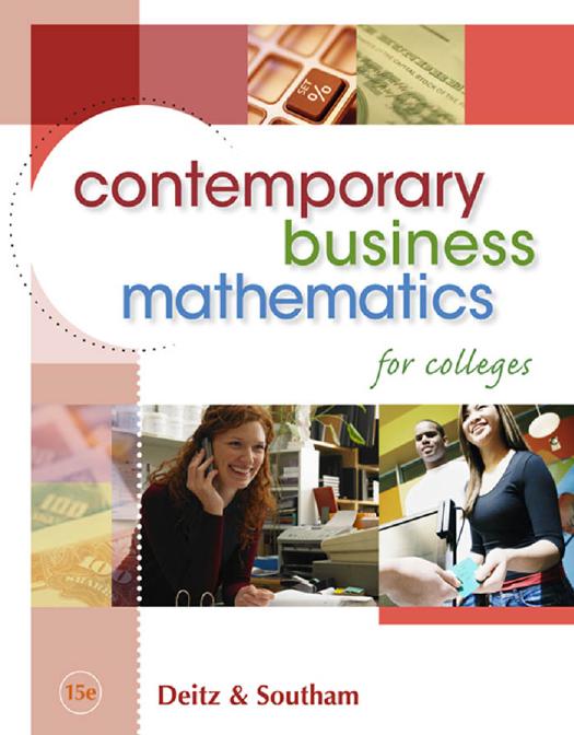 Contemporary Business Mathematics for Colleges, 15 edition (repost) by James Deitz