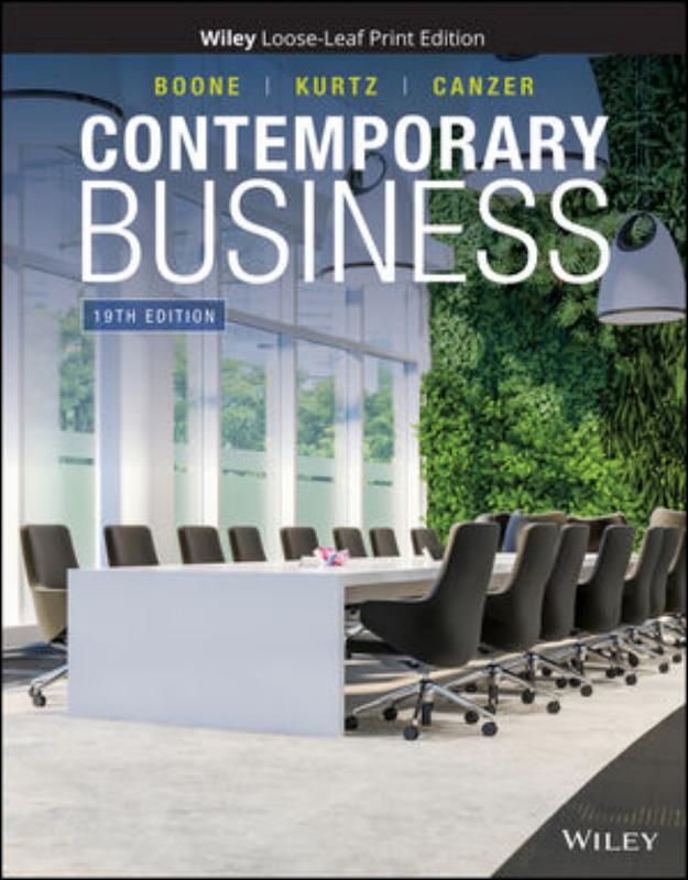 Contemporary Business, by Louis Boone David Kurtz Brahm Canzer