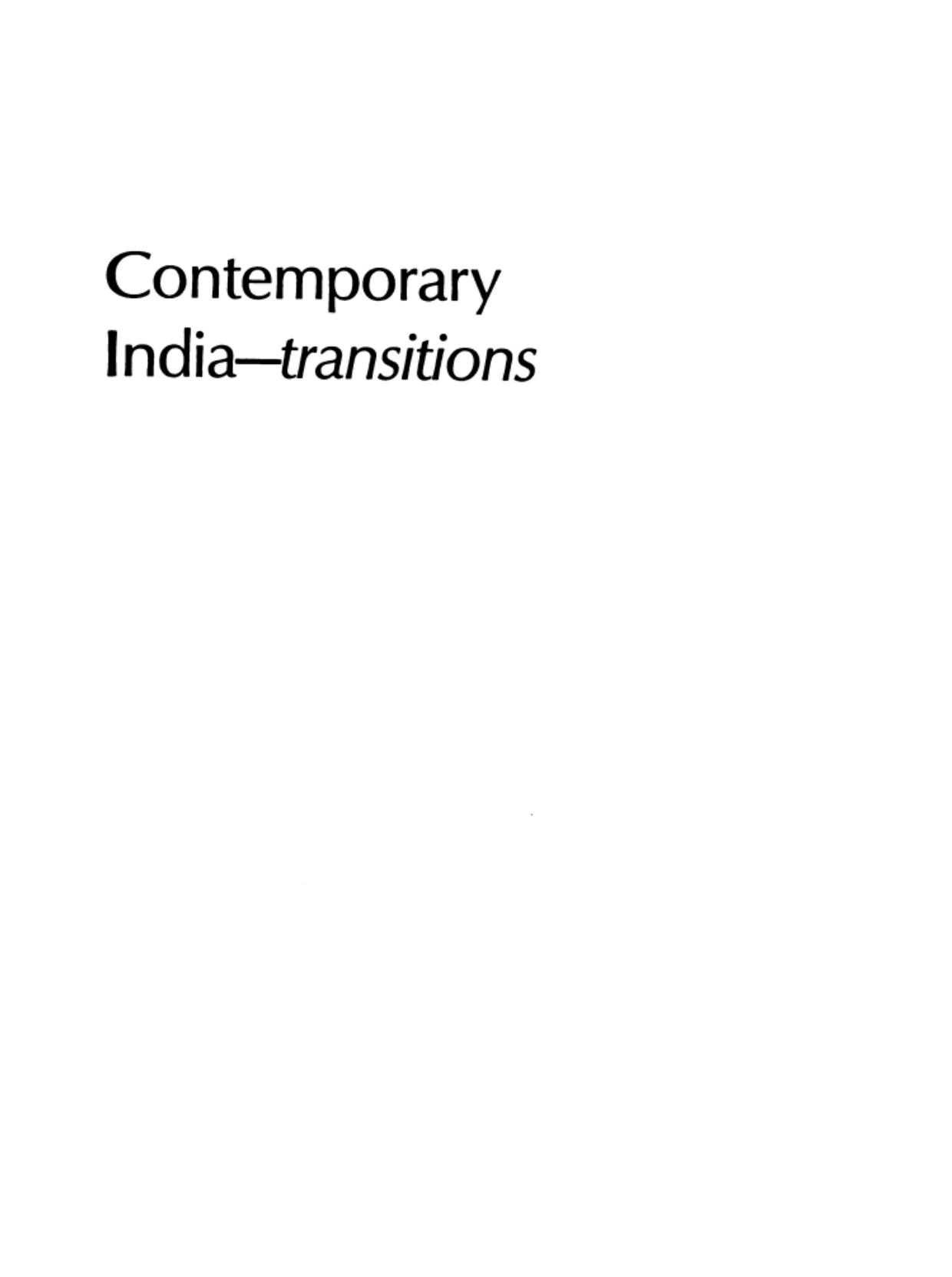 Contemporary India - transitions by Peter Ronald DeSouza