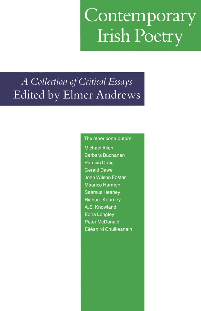 Contemporary Irish Poetry: A Collection of Critical Essays by Elmer Andrews (eds.)