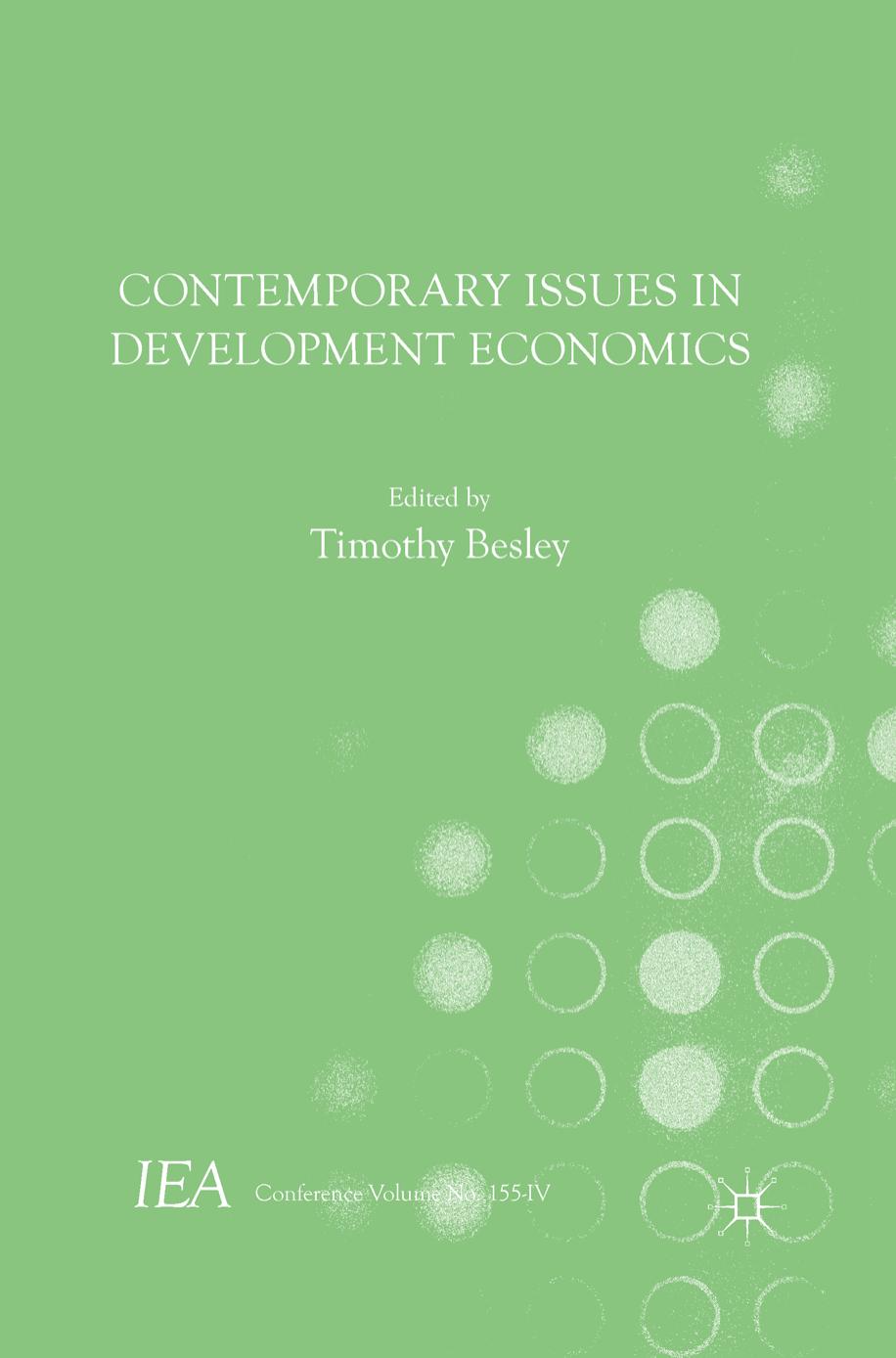 Contemporary Issues in Development Economics by Timothy Besley (eds.)