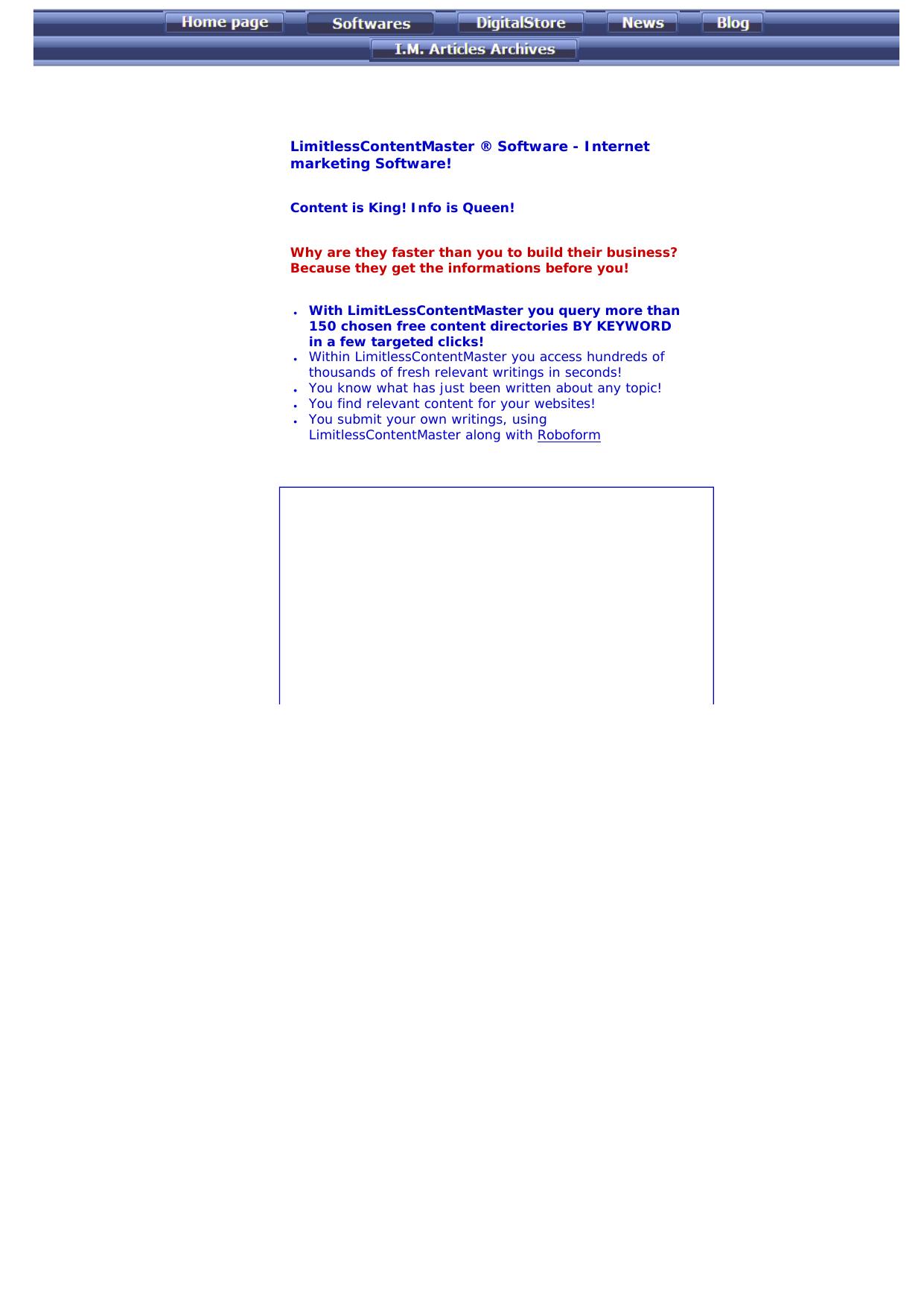 Content Software Article Directory Software Marketing Software. by Best of Kuszter's Collection