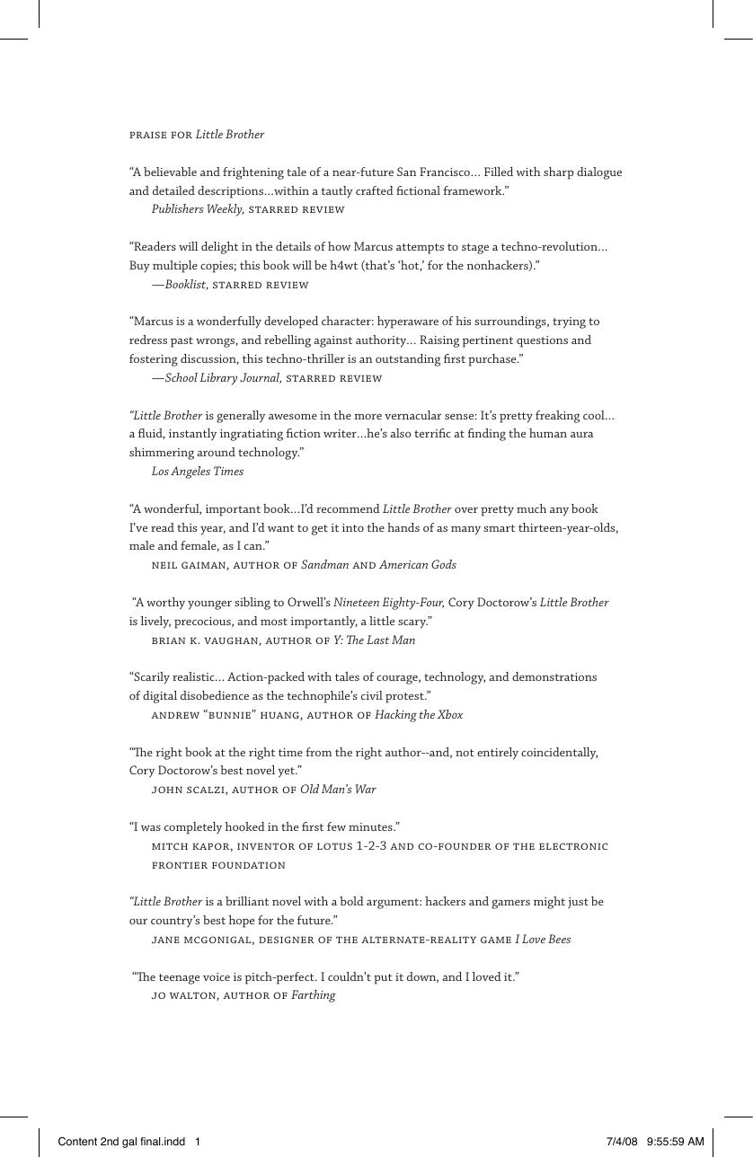 Content: Selected Essays on Technology, Creativity, Copyright, and the Future of the Future by Cory Doctorow