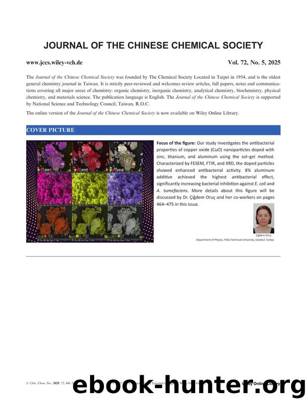 Contents and Masthead: Journal of the Chinese Chemical Society 52025 by Unknown