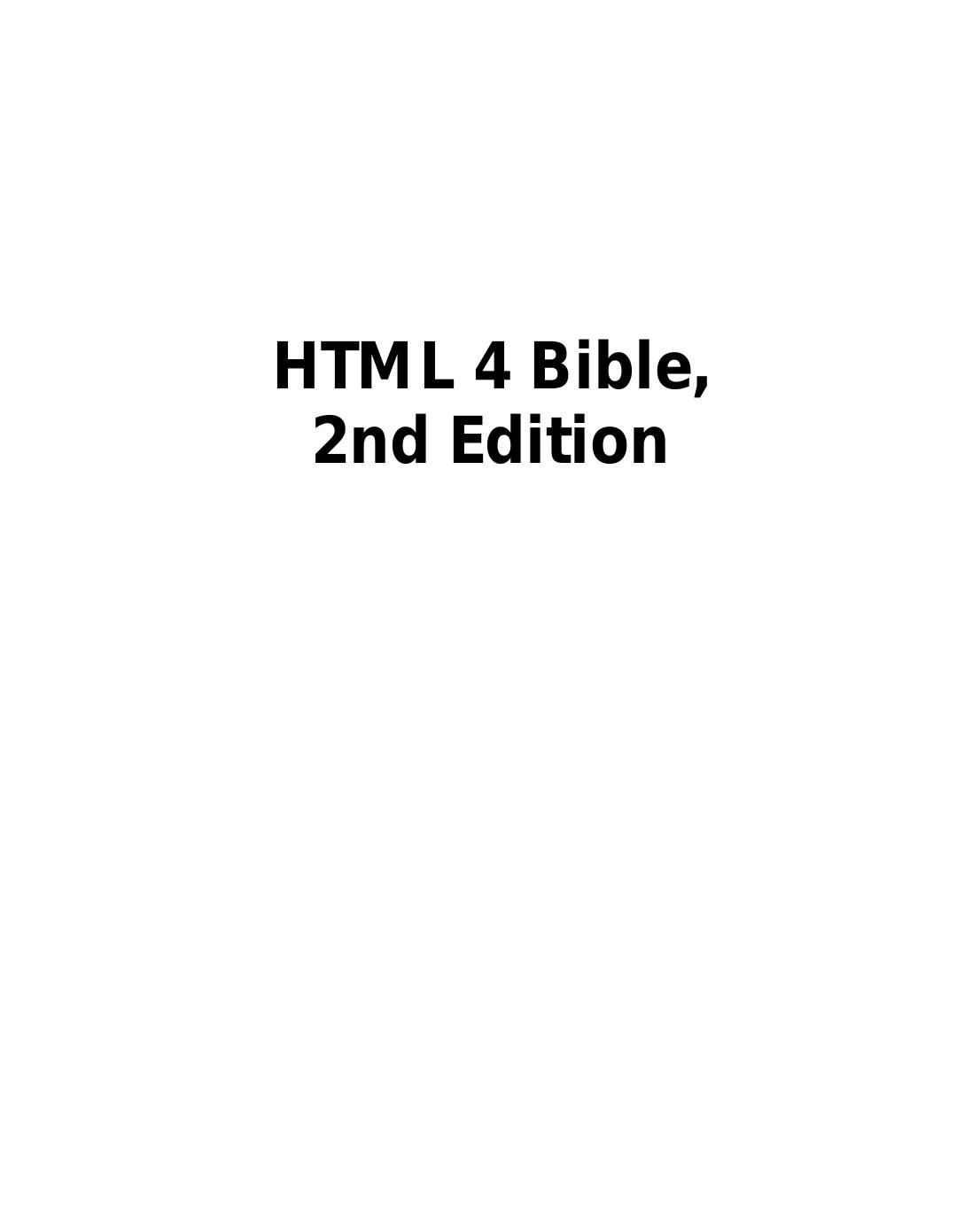 Contents by HTML 4 Bible(2000)(Second Edition)(792)