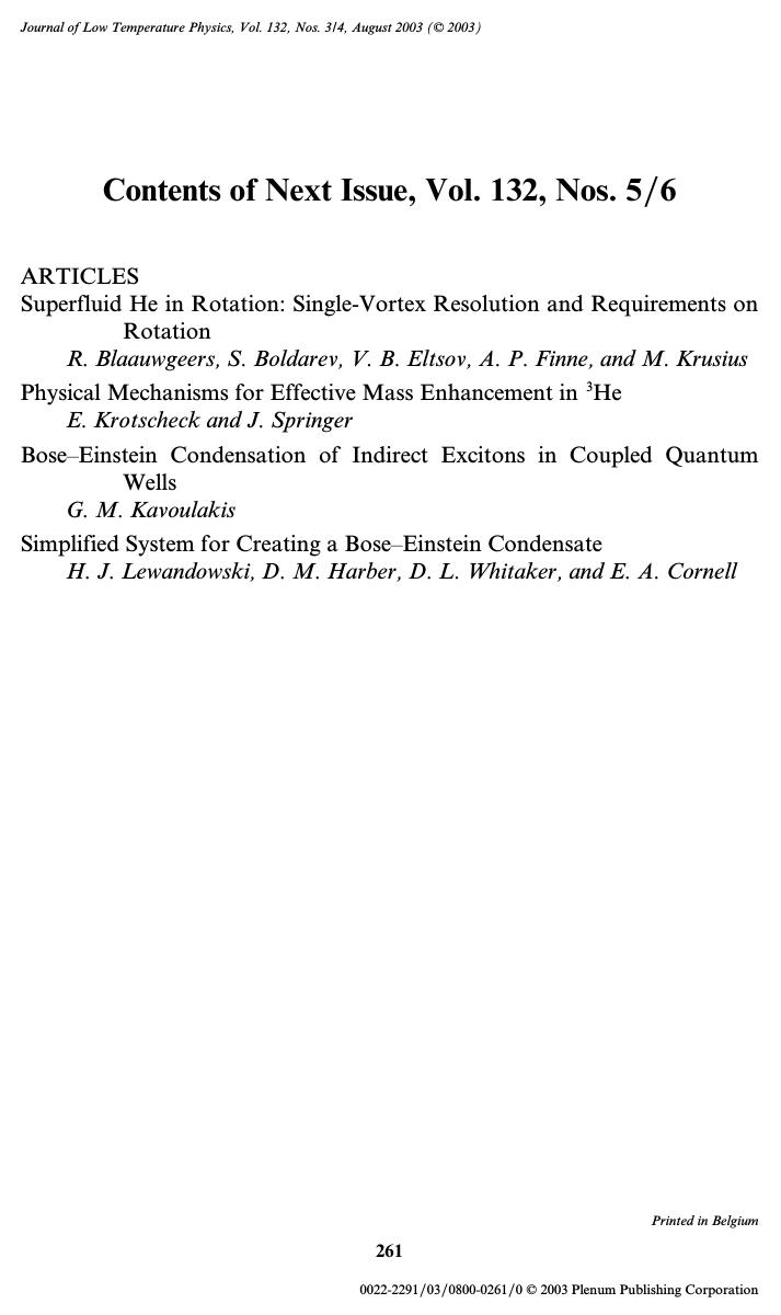 Contents of Next Issue, Vol. 132, Nos. 56 by Unknown