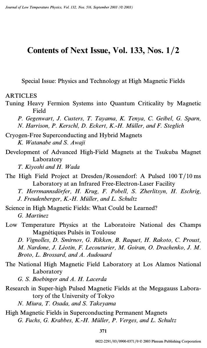 Contents of Next Issue, Vol. 133, Nos. 12 by Unknown